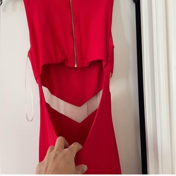 Betsy and Adam Red Sleeveless Maxi Dress, Size 2 - Picture 6 of 14